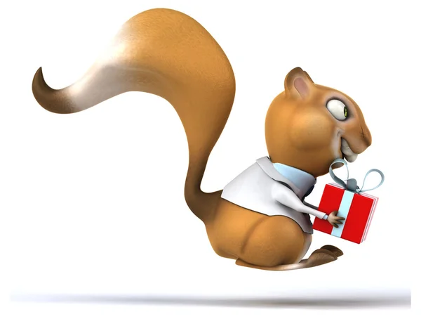 Fun squirrel on white — Stock Photo, Image