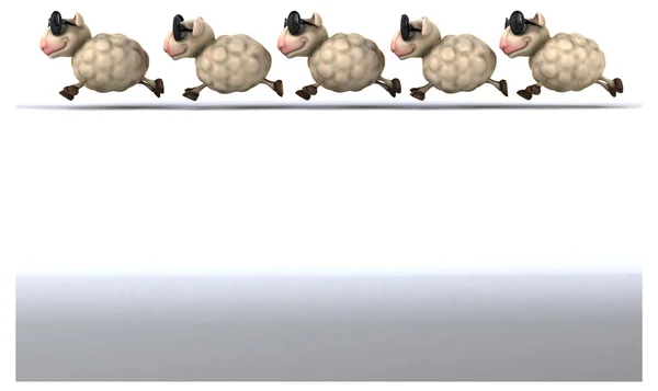 Diversión oveja de dibujos animados —  Fotos de Stock