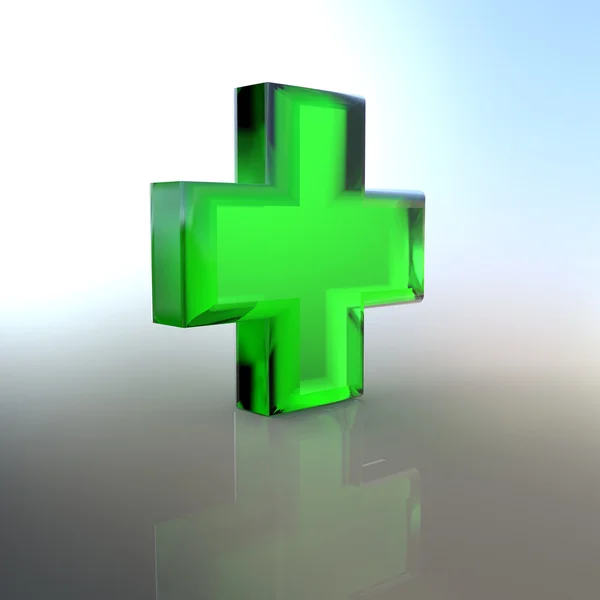 Green Pharmacy cross — Stock Photo, Image