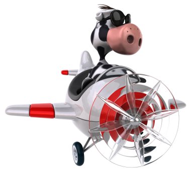 Uçak içinde komik inek