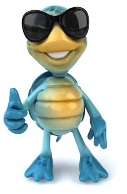 Fun turtle with glasses clipart