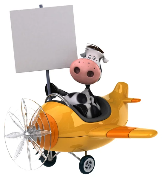 Zabawne krowy w samolocie — Zdjęcie stockowe