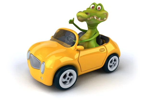 Rolig krokodilen i bilen — Stockfoto