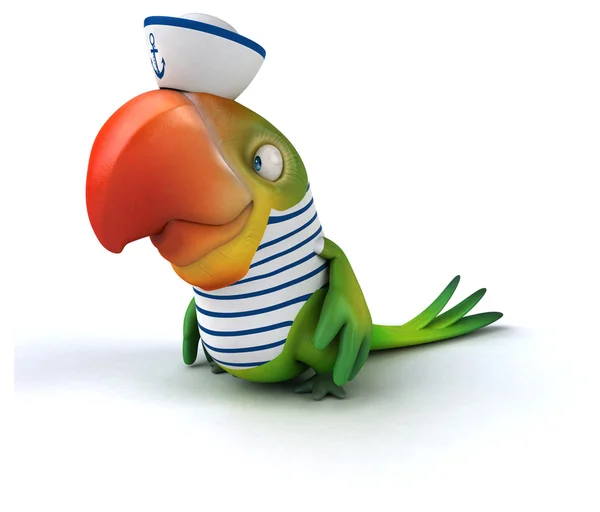 Fun cartoon parrot — Stock Photo, Image