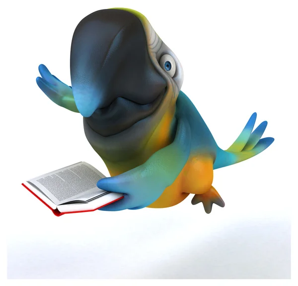 Fun reading parrot — Stock Photo, Image