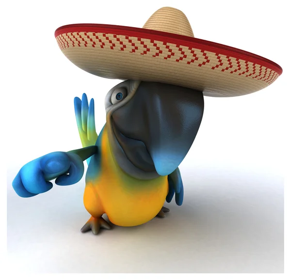 Divertido loro con sombrero —  Fotos de Stock