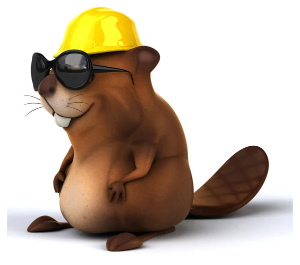 Fun beaver on white — Stock Photo, Image