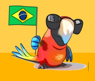 Eğlenceli renkli papağan