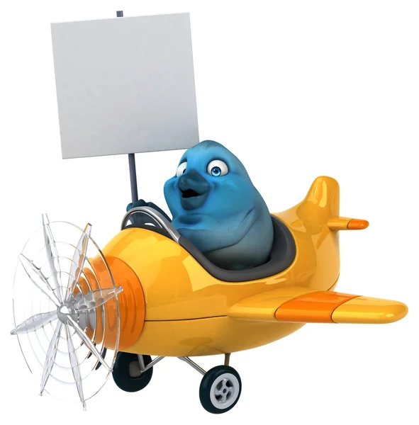 Синяя птица на самолете — стоковое фото