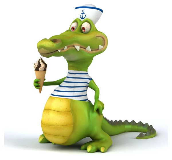 Fun crocodile on white — Stock Photo, Image