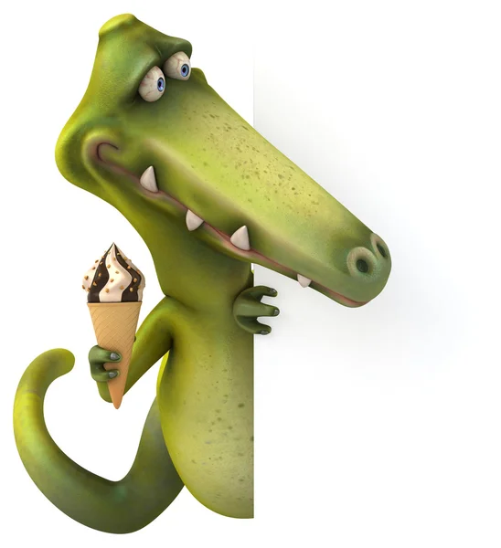 Fun crocodile on white — Stock Photo, Image