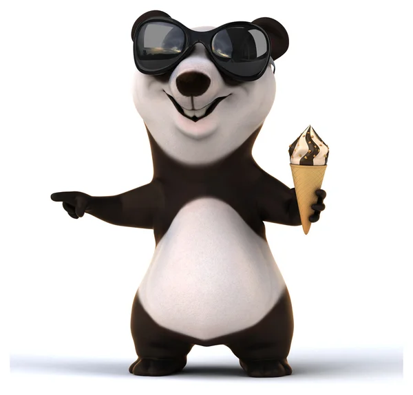 Panda Fun na biały — Zdjęcie stockowe