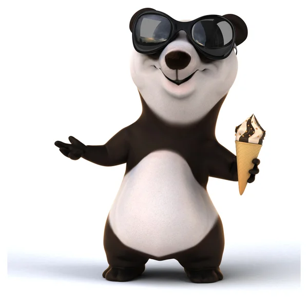 Kul panda på vit — Stockfoto