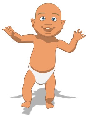 Beyaz eğlenceli bebek