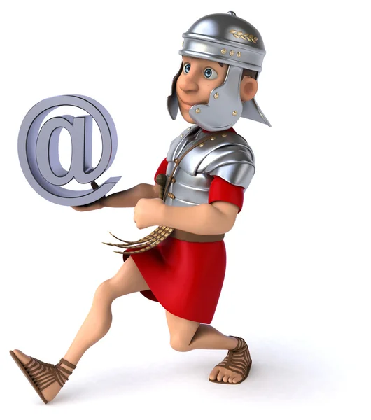 Roman soldier on white background — Stock Photo, Image