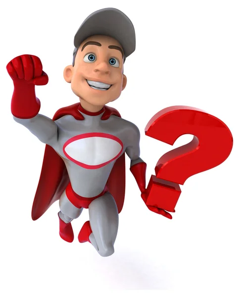 Super mechanic with question mark — Stock Photo, Image