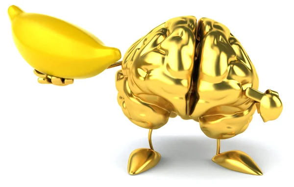 Spaß Cartoon Gold Gehirn — Stockfoto
