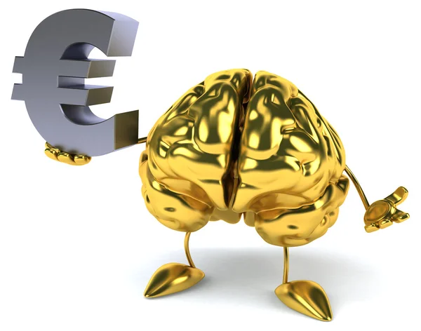 Diversão desenho animado cérebro de ouro — Fotografia de Stock
