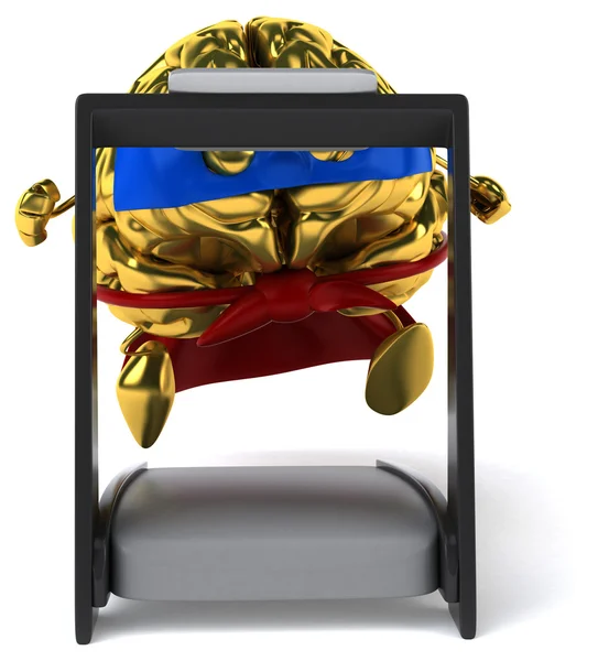 Diversão desenho animado cérebro de ouro — Fotografia de Stock