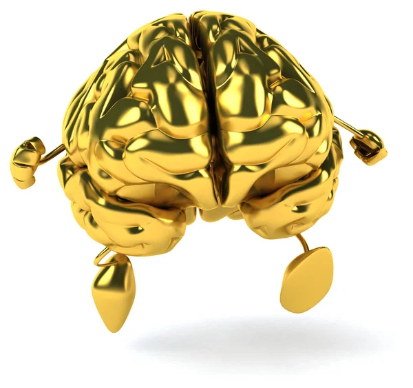 Roliga tecknade igång guld hjärnan — Stockfoto