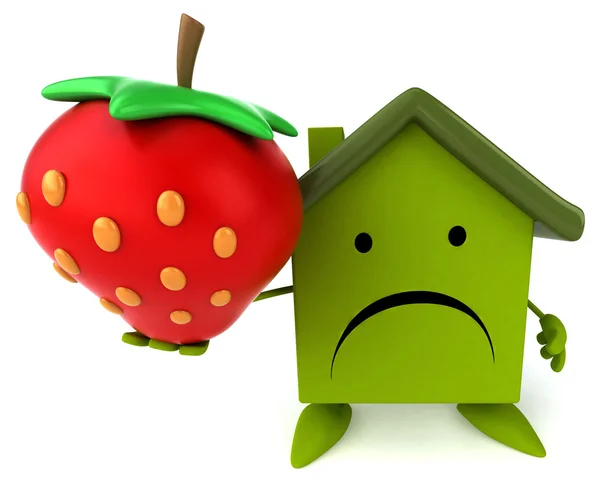Sad cartoon green house — Stock Photo, Image