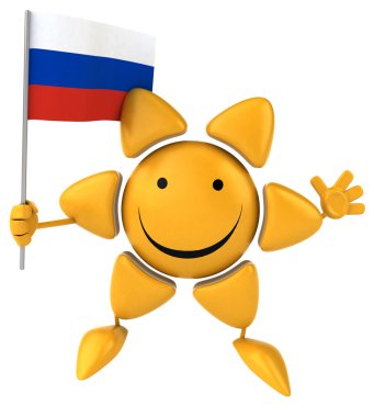 Eğlence gülümseyen güneş bayrak ile