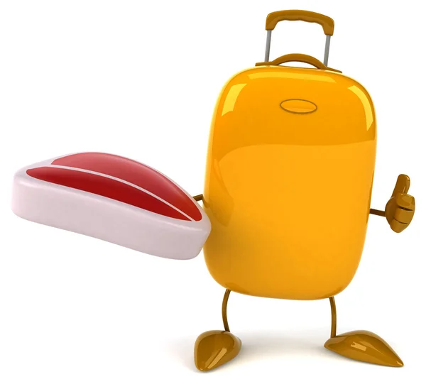 Веселый золотой чемодан — стоковое фото