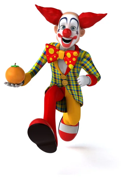 Clown divertente con arancione — Foto Stock
