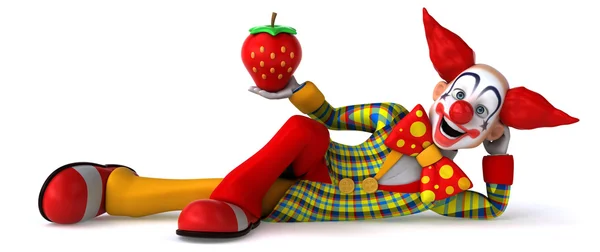 Clown divertente con fragola — Foto Stock