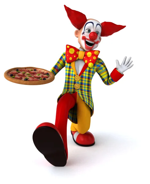 Leuk clown met pizza — Stockfoto