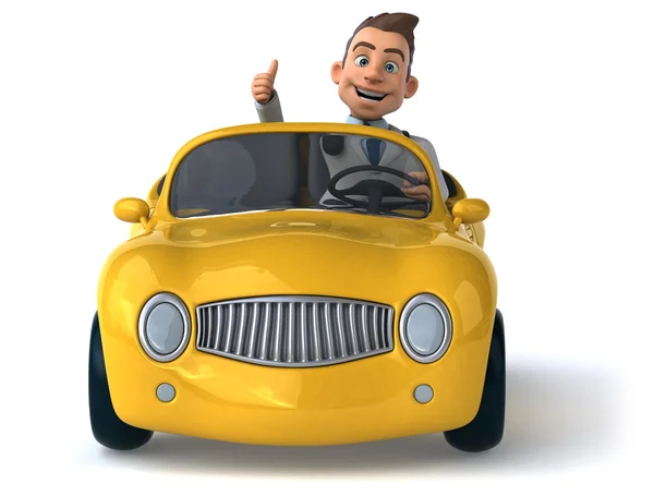 Fun doctor thumbs up on car — Stock Photo, Image