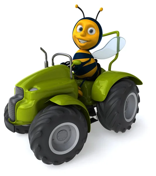 Abeja divertida en tractor — Foto de Stock