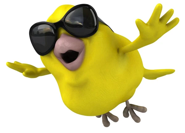 Pássaro amarelo engraçado — Fotografia de Stock