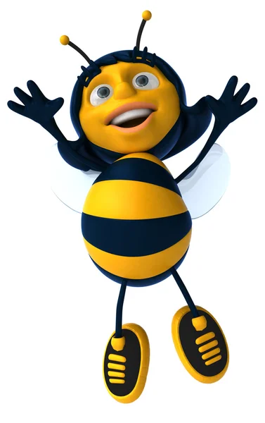 Веселая пчела на белом Стоковая Картинка