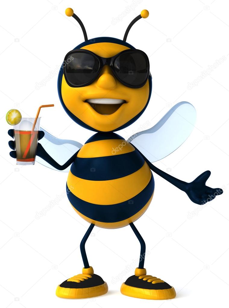 Fun bee on white