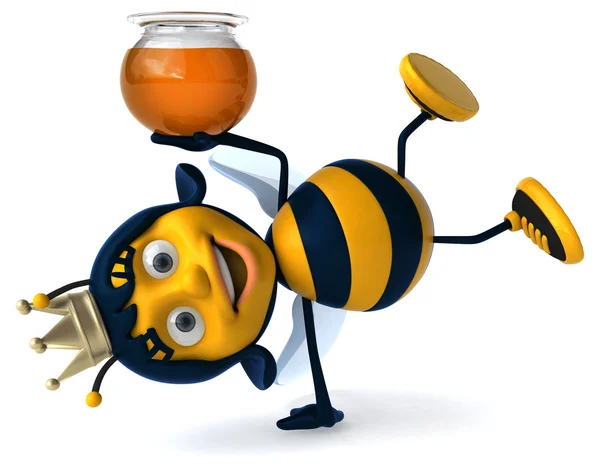 Zábavné včela na bílém pozadí — Stock fotografie
