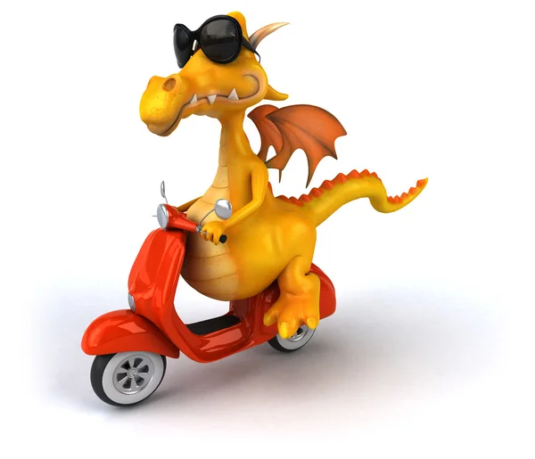 Eğlenceli bir scooter üzerinde Dragon — Stok fotoğraf