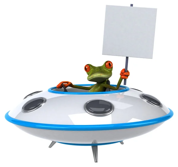 Spaßfrosch im Ufo — Stockfoto