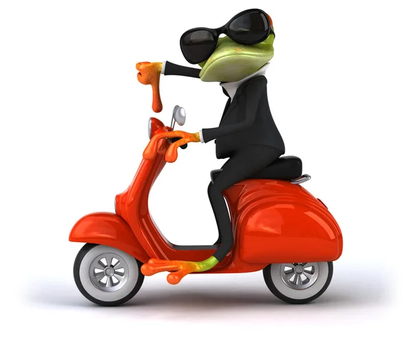 Grenouille amusante sur scooter — Photo