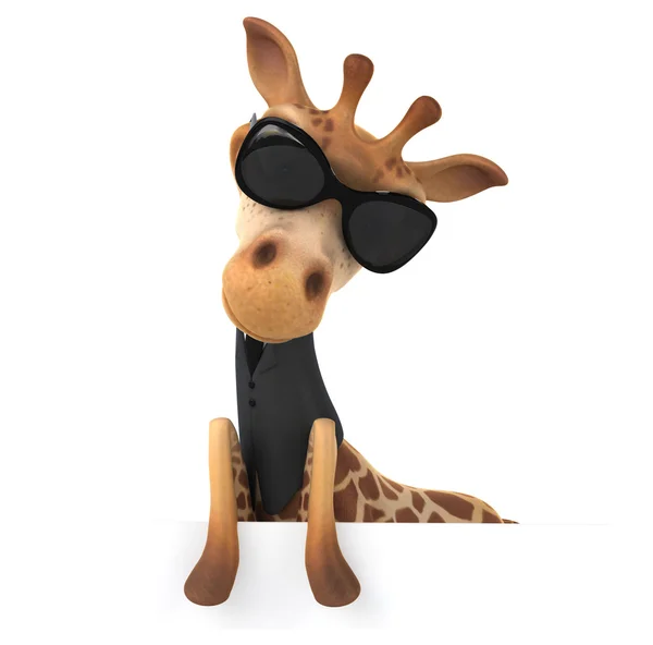 Girafa divertida em branco — Fotografia de Stock