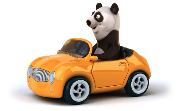 Arabada eğlenceli panda — Stok fotoğraf
