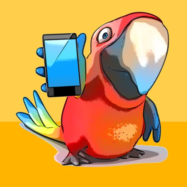 Papagaio colorido divertido — Fotografia de Stock