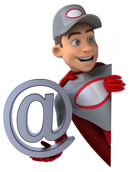 Super mechanic met e-mail teken — Stockfoto