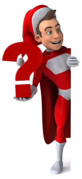 Noel Baba holding soru işareti — Stok fotoğraf