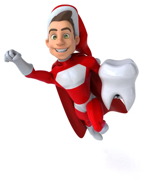 Komik Noel Baba holding diş — Stok fotoğraf