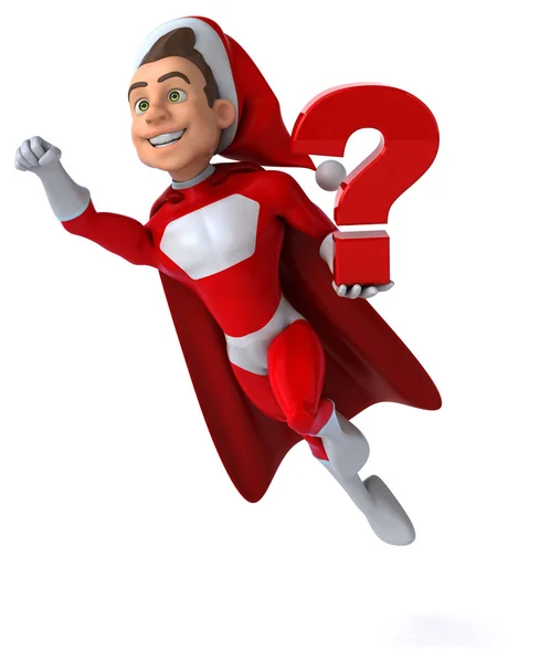 Santa Claus holding question mark — Stock Photo, Image