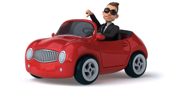 Divertido hombre de negocios en coche — Foto de Stock