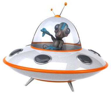 Beyaz arka plan üzerinde izole uzay alien