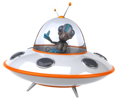 Beyaz arka plan üzerinde izole uzay alien