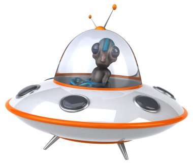 Beyaz arka plan üzerinde izole uzay alien